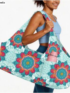 Cotton Canvas Yoga Mat Bag Tote Carrier for Gym Pilates Travel